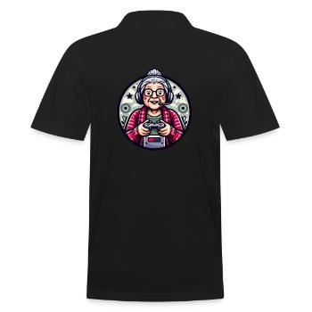 Gamer Granny - Men's Polo Shirt - black - Back - Kai (181cm)