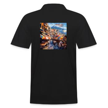 Naples Italy - Männer Poloshirt - Schwarz - Hinten - Kai (181cm)