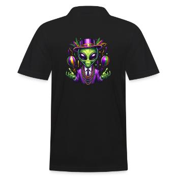 Mardi Gras Alien - Men's Polo Shirt - black - Back - Kai (181cm)