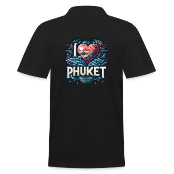 I love Phuket - Men's Polo Shirt - black - Back - Kai (181cm)