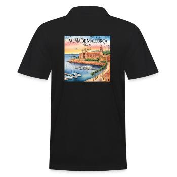 Palma de Mallorca - Männer Poloshirt - Schwarz - Hinten - Kai (181cm)