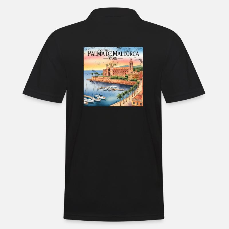 Palma de Mallorca - Männer Poloshirt - Schwarz