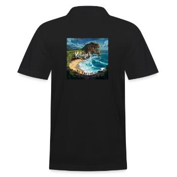 Kelingking Beach - Männer Poloshirt - Schwarz - Hinten - Kai (181cm)