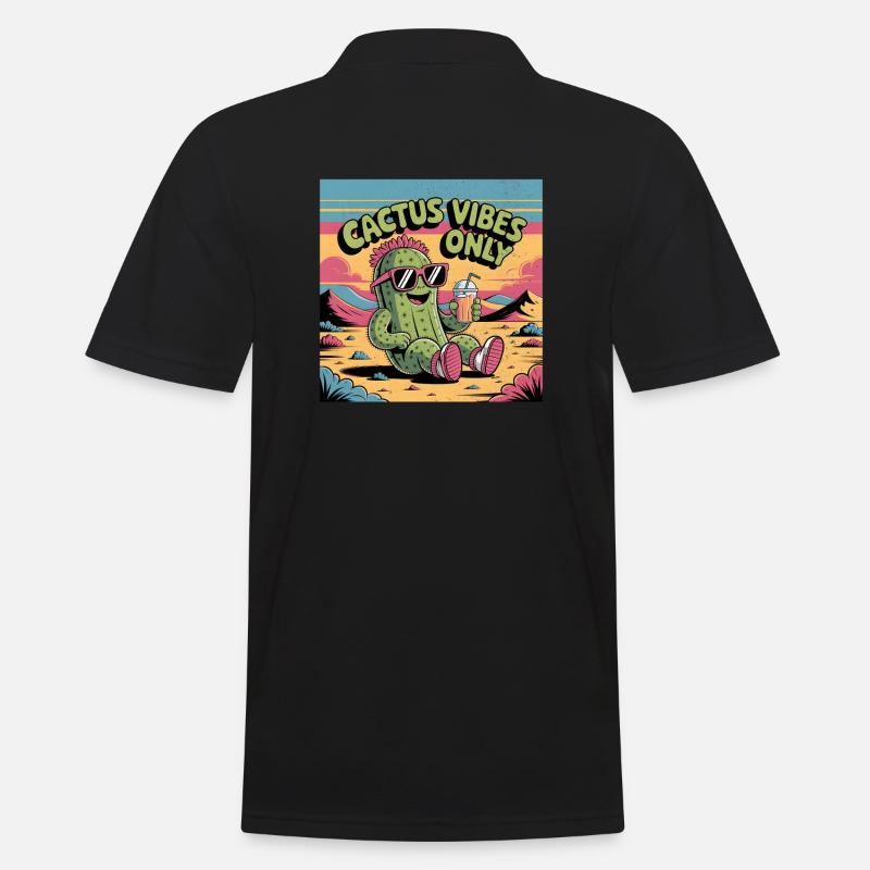 Cactus Vibes Only - Männer Poloshirt - Schwarz