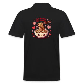 Lustiger Ramen Nudel Spruch - Männer Poloshirt - Schwarz - Hinten - Kai (181cm)
