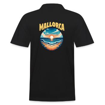 Mallorca Sonnenuntergang - Männer Poloshirt - Schwarz - Hinten - Kai (181cm)