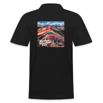 Rainbow Mountain Peru - Men's Polo Shirt - black - Back - Kai (181cm)