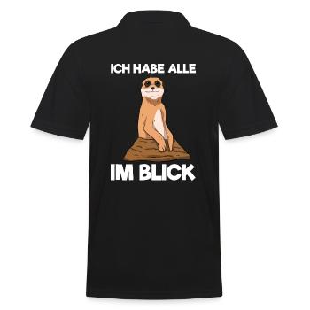 Ich Habe Alle Im Blick Erdmännchen Liebhaber - Männer Poloshirt - Schwarz - Hinten - Kai (181cm)