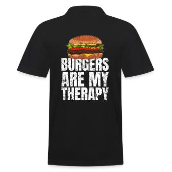 Les hamburgers sont ma thérapie Restauration rapide - Polo Homme - noir - Dos - Kai (181cm)