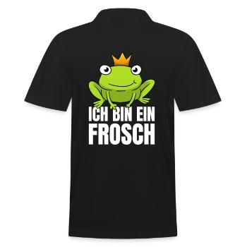 Ich Bin Ein Frosch - Männer Poloshirt - Schwarz - Hinten - Kai (181cm)