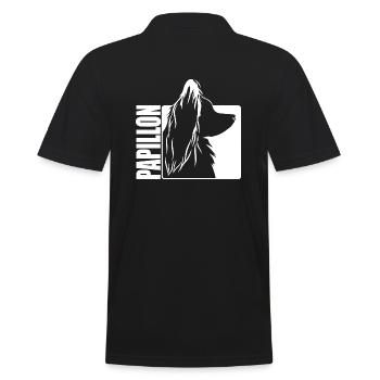 Papillon Profil Hunde Hund Wilsigns - Männer Poloshirt - Schwarz - Hinten - Kai (181cm)
