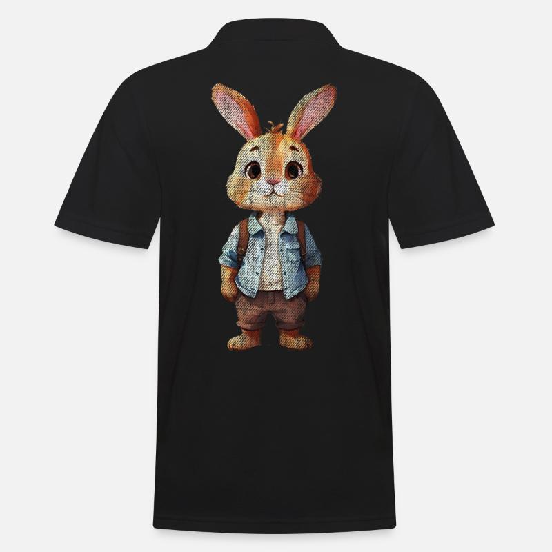 Cute Bunny Easter Bunny - Men's Polo Shirt - black