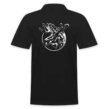 Elk Reindeer Animal Scandinavia Gift - Men's Polo Shirt - black - Back - Kai (181cm)