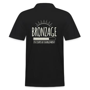 Tan Loading, Summer, Vacation, French - Men's Polo Shirt - black - Back - Kai (181cm)