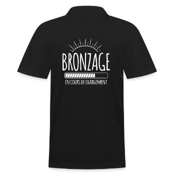 Tan Loading, Summer, Vacation, French - Men's Polo Shirt - black - Back - Kai (181cm)