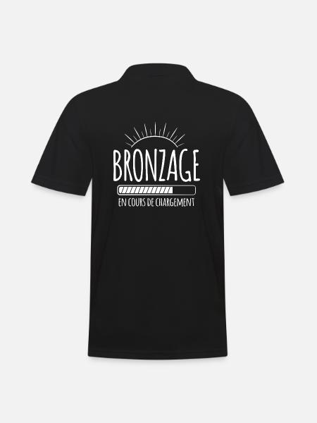 Tan Loading, Summer, Vacation, French - Men's Polo Shirt - black