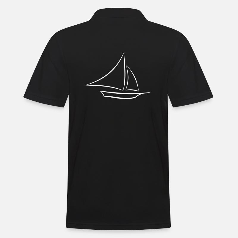 Segelschiff weiß - Männer Poloshirt - Schwarz