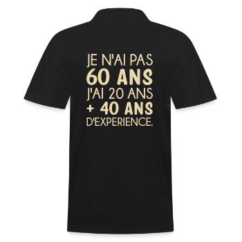 60 ans anniversaire - Polo Homme - noir - Dos - Kai (181cm)