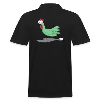 chicken - Men's Polo Shirt - black - Back - Kai (181cm)