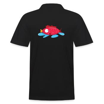 Fisch ohne wasser - Männer Poloshirt - Schwarz - Hinten - Kai (181cm)
