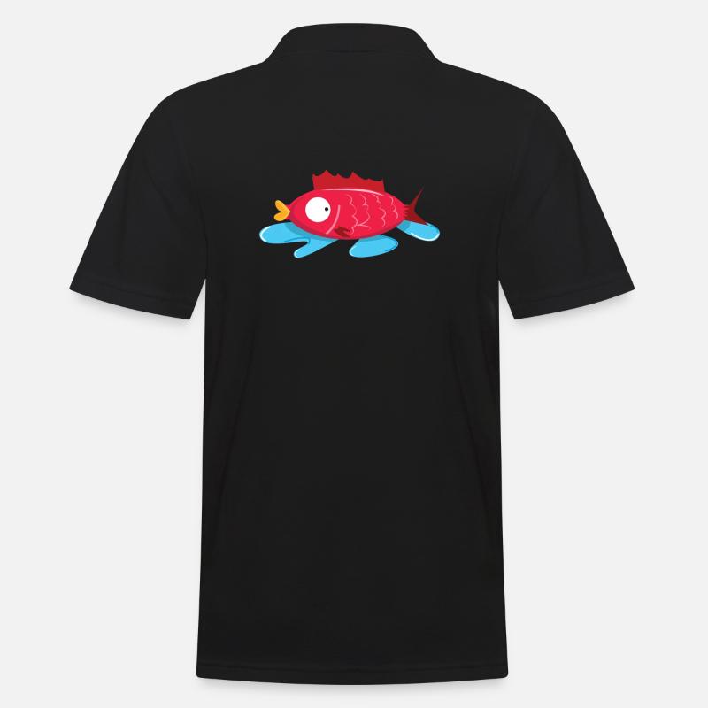 Poisson sans eau - Polo Homme - noir