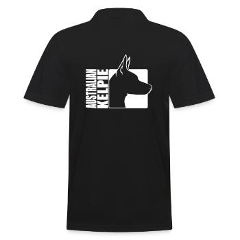 Australian Kelpie Profile Dog Dogs Wilsigns - Men's Polo Shirt - black - Back - Kai (181cm)