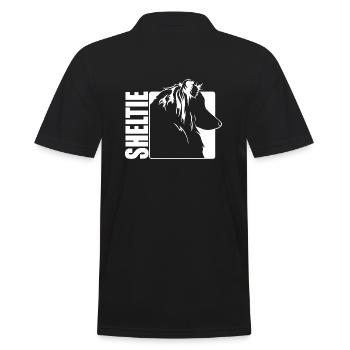 Sheltie Profil Hunde Hund Hütehunde Wilsigns - Männer Poloshirt - Schwarz - Hinten - Kai (181cm)