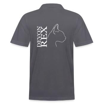 Devon Rex Profil Katzen Katze Wilsigns - Männer Poloshirt - Anthrazit - Hinten - Nico (186cm)