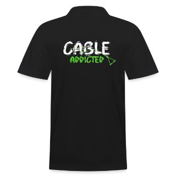 cable addicted wakeboard motiv Gift Boat Wake - Men's Polo Shirt - black - Back - Kai (181cm)