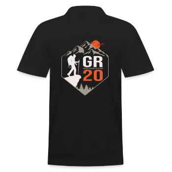 GR 20 Korsischer Wanderweg GR 20 - Männer Poloshirt - Schwarz - Hinten - Kai (181cm)