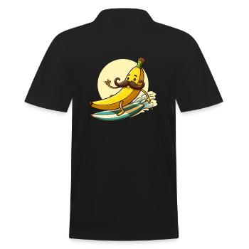 Banana surfe avec moustache - Polo Homme - noir - Dos - Kai (181cm)