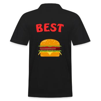 Best Friends Burger & Fries Fritten Pommes Frittes - Männer Poloshirt - Schwarz - Hinten - Kai (181cm)