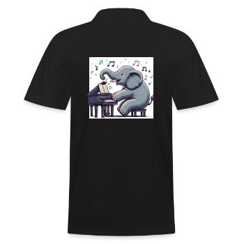 Éléphant au piano - Polo Homme - noir - Dos - Kai (181cm)