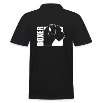 Boxer Profile Dog Dogs Wilsigns - Men's Polo Shirt - black - Back - Kai (181cm)