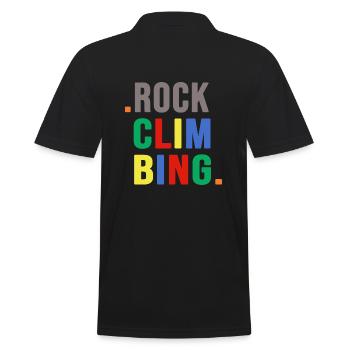Alpinist Bergsteiger Felsklettern Kletterseil Fels - Männer Poloshirt - Schwarz - Hinten - Kai (181cm)