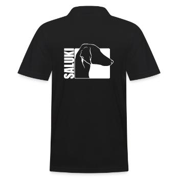 Saluki Smooth Profil Hunde Hund Wilsigns - Männer Poloshirt - Schwarz - Hinten - Kai (181cm)