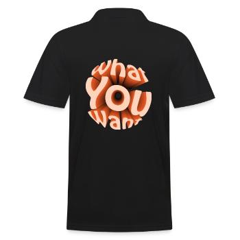 What you want in 3D Kugel - Männer Poloshirt - Schwarz - Hinten - Kai (181cm)
