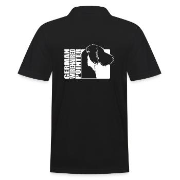German Wirehaired Pointer Profil Jagdhund Wilsigns - Männer Poloshirt - Schwarz - Hinten - Kai (181cm)