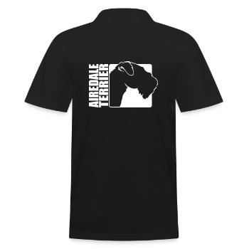 Airedale Terrier Profile Dog Dogs Wilsigns - Men's Polo Shirt - black - Back - Kai (181cm)