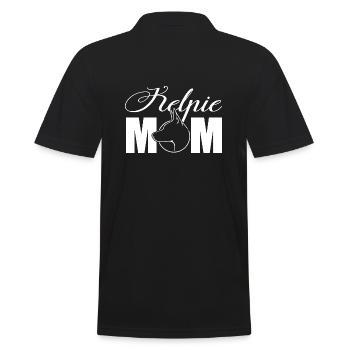 Kelpie Mom Profile Dogs Dog Wilsigns - Men's Polo Shirt - black - Back - Kai (181cm)