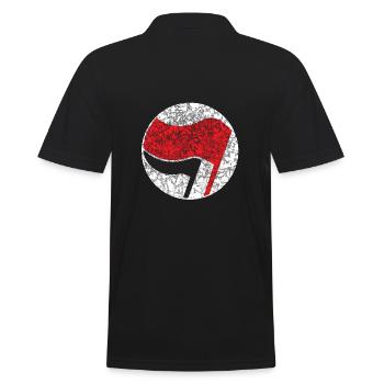 antifa flag left - Men's Polo Shirt - black - Back - Kai (181cm)