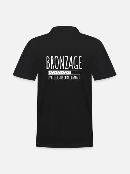 Tan Loading, Summer, Vacation, French - Men's Polo Shirt - black