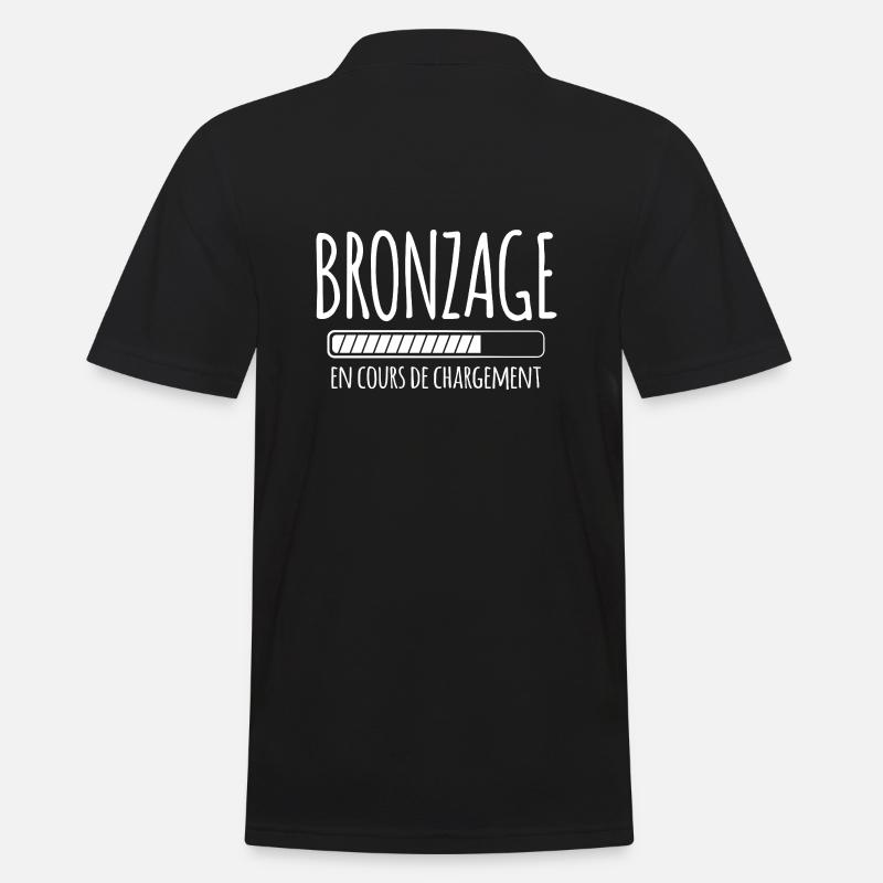 Tan Loading, Summer, Vacation, French - Men's Polo Shirt - black