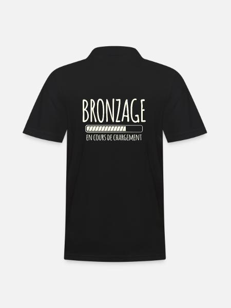 Tan Loading, Summer, Vacation, French - Men's Polo Shirt - black