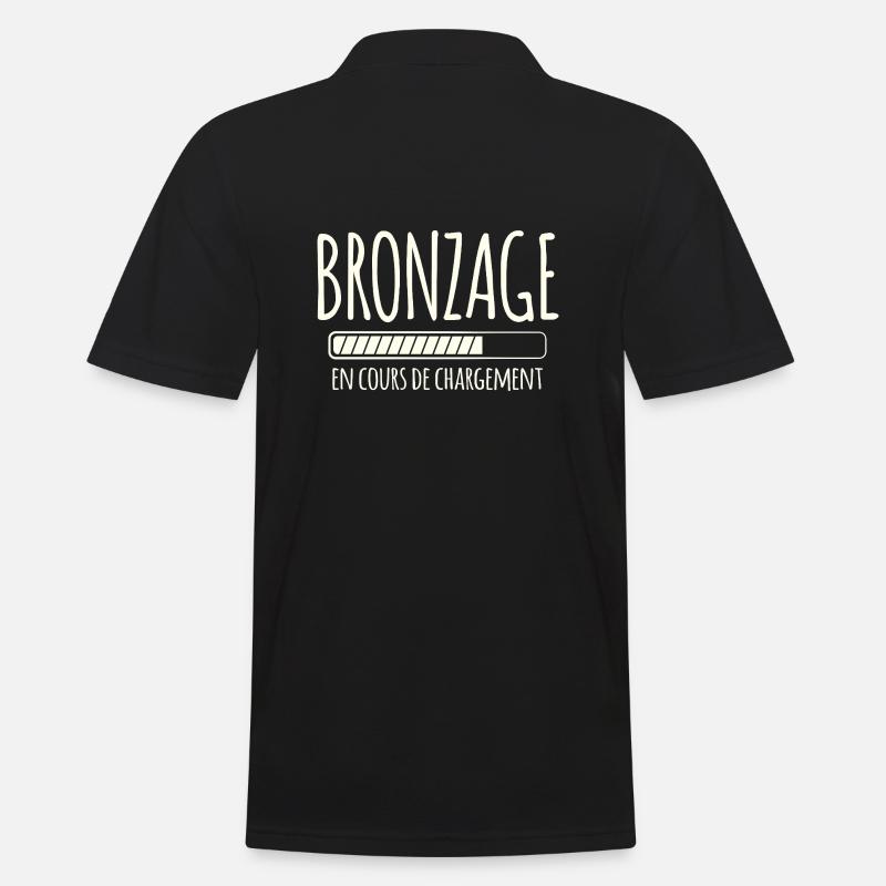 Tan Loading, Summer, Vacation, French - Men's Polo Shirt - black