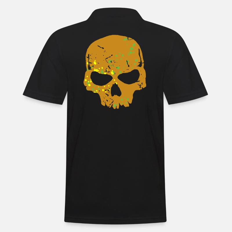 Camo Skull - Männer Poloshirt - Schwarz
