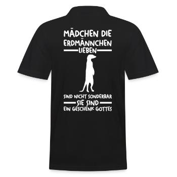 Erdmännchen - Männer Poloshirt - Schwarz - Hinten - Kai (181cm)