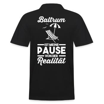 Nordsee Baltrum - Männer Poloshirt - Schwarz - Hinten - Kai (181cm)