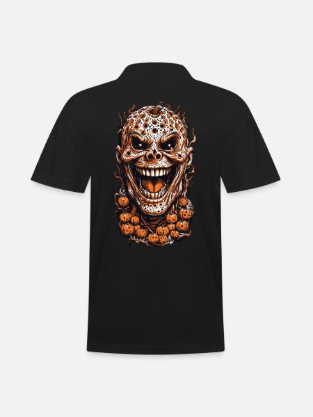 Creepy Halloween Pumpkin Trypophobia Design - Men's Polo Shirt - black