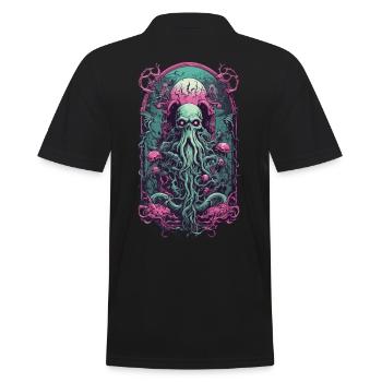 Okkultes Ghul Kraken Monster Halloween Design - Männer Poloshirt - Schwarz - Hinten - Kai (181cm)